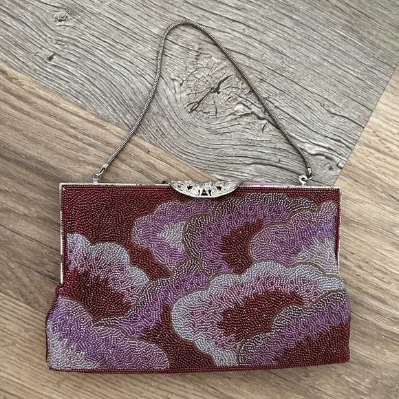 Vintage Lotte Beaded Sequin Clutch Chain Bag - Picture 8 of 9